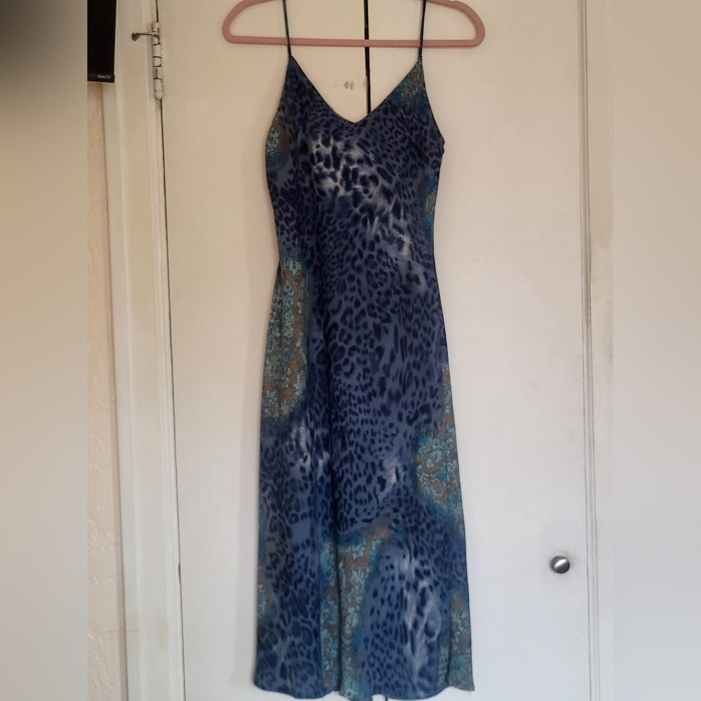 Blue and Green Sleeveless Bodycon Maxi Dress
